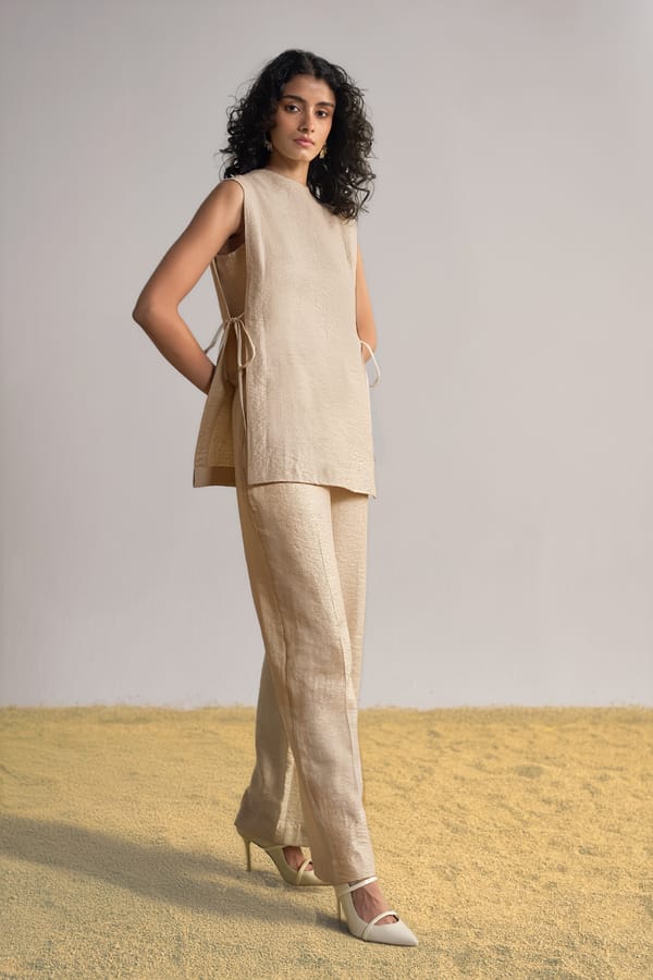 Silk-Linen Straight Pant — Dash and Dot