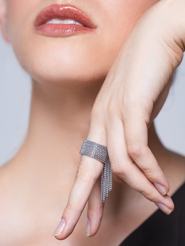 Stainless Steel Chain Tassel Finger Ring — Cao Jewellery