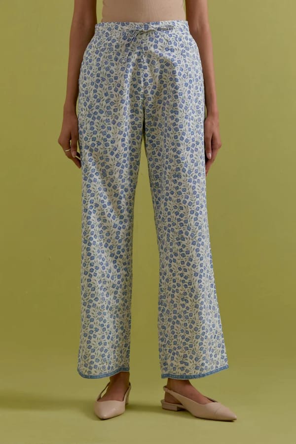 Off White Cotton Pants — Upavita