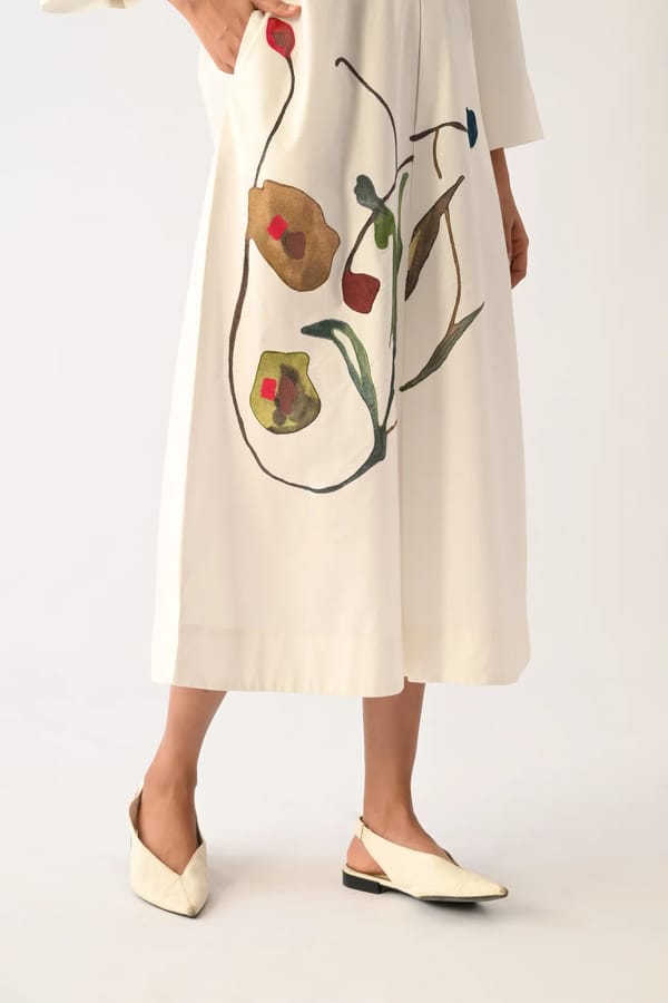 Botanica Ivory PG Aline Applique Dress — Ofrida