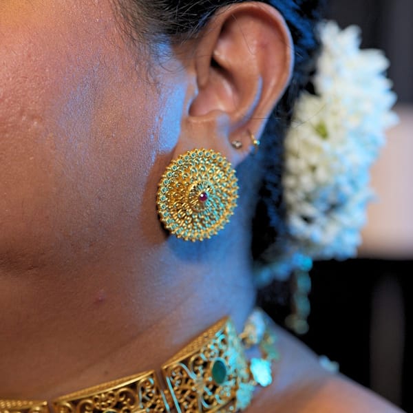 Antique Petals Floral Stud Earrings — Zariin