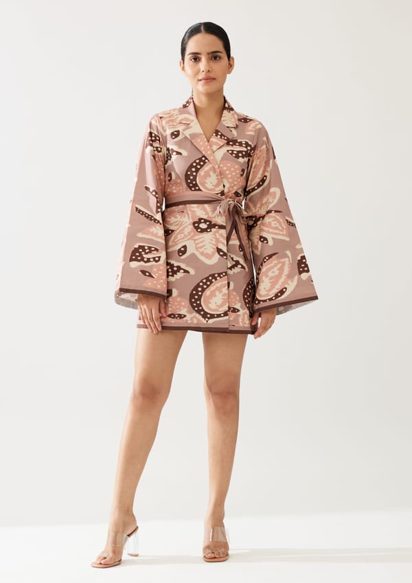 Peach And Cream Floral Jacket — KoAi
