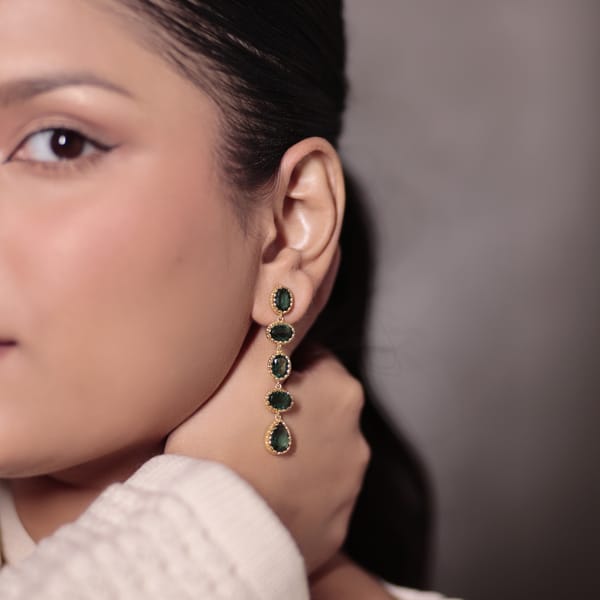 Imperial Danglers | Green Tourmaline — Aura Fine Jewellery