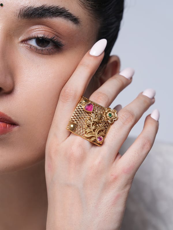 Big Leaf Design Ring — Cao Jewellery