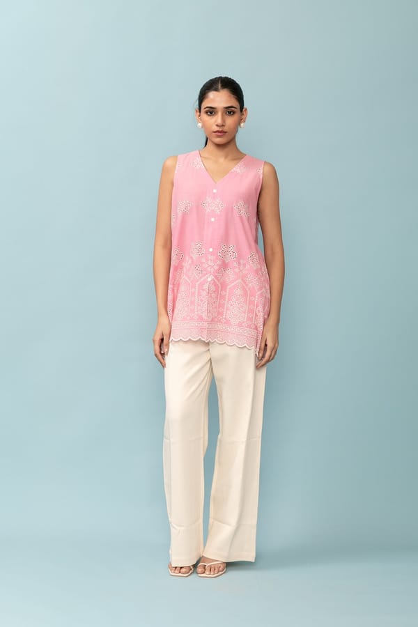 Off-White High-Rise Straight-Leg Cotton Trousers — LABEL NAARITI
