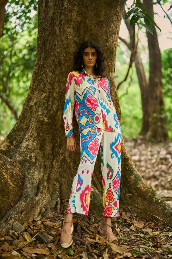 Multicolour Ikat Print Relaxed-Fit Shirt — Dash and Dot