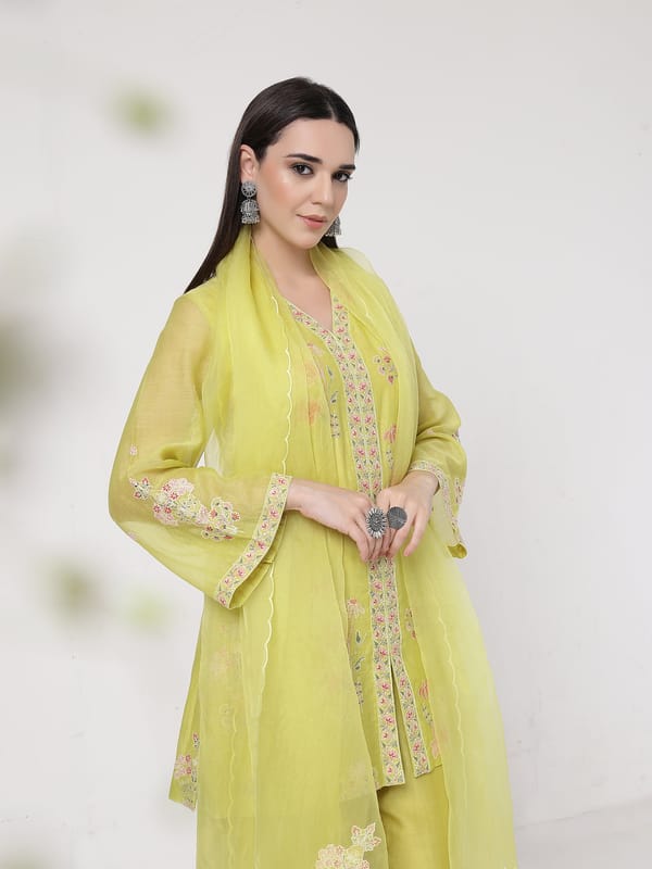 Lime Green A-line Suit Set — KAPAAS