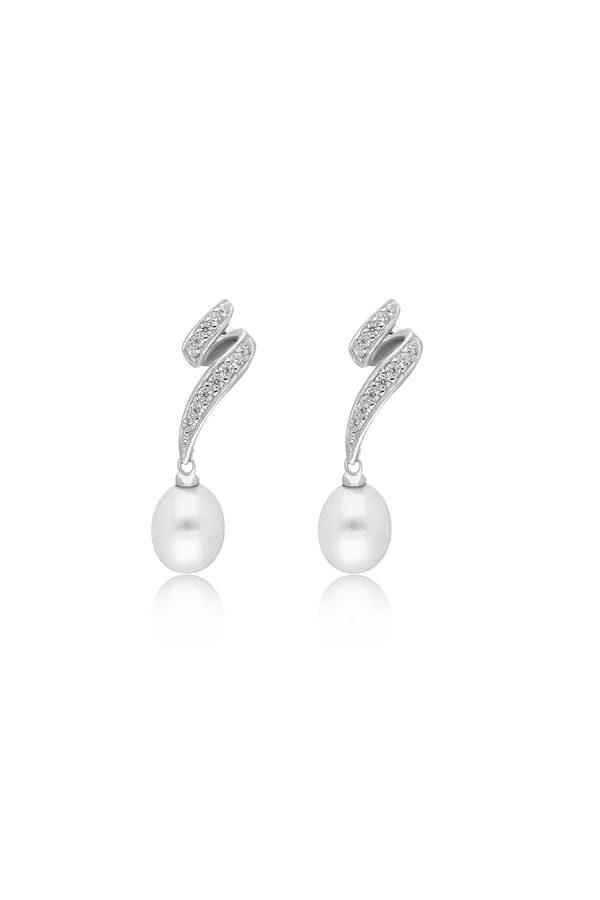 Studded Freshwater Pearl Drop Earrings — Miss Jo
