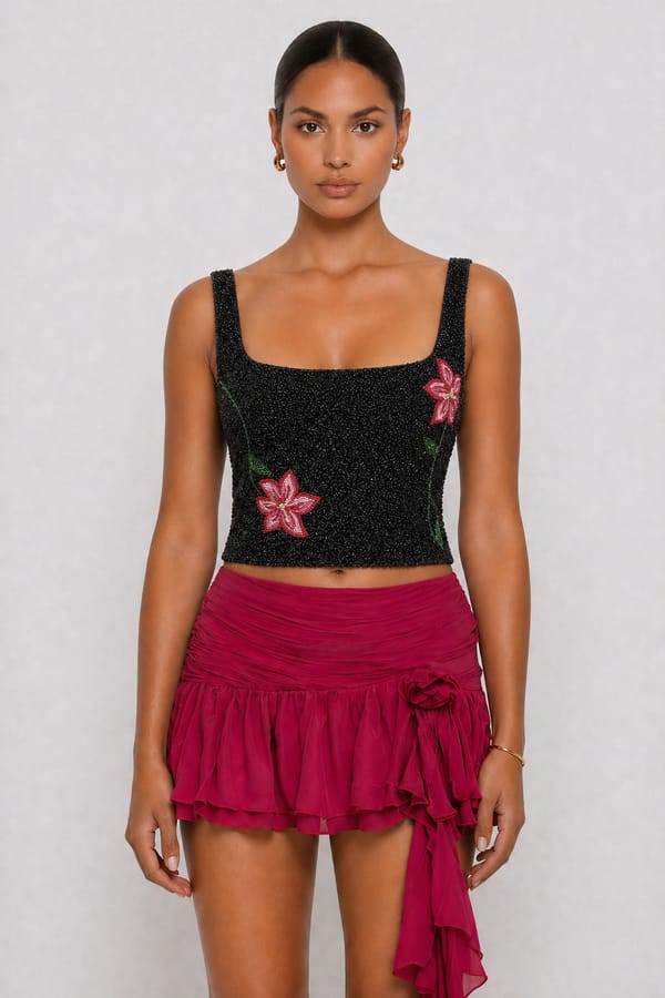 Havana Beaded Top — LABEL FROW