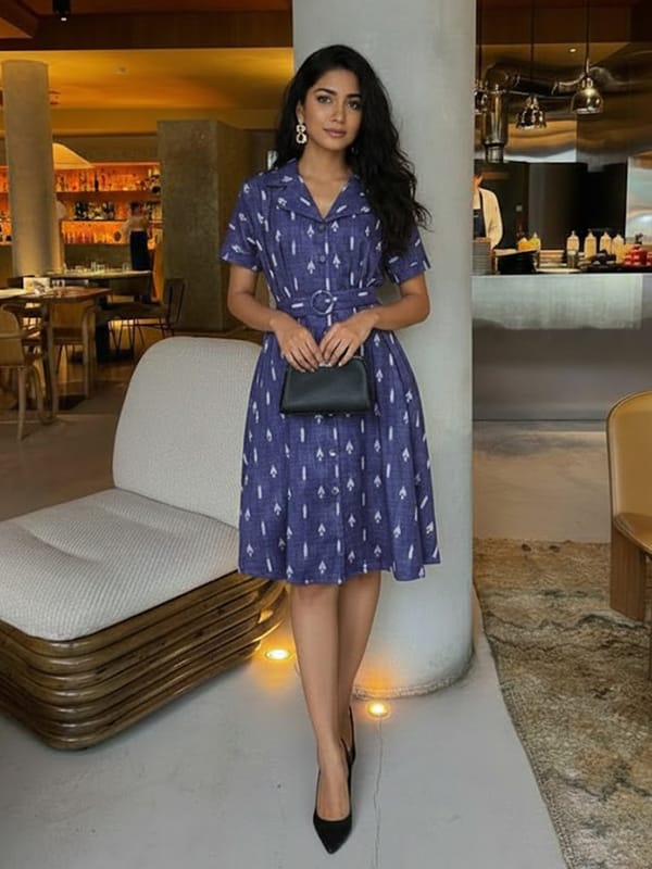 Aqua Cotton Dress — HOUSE OF FETT