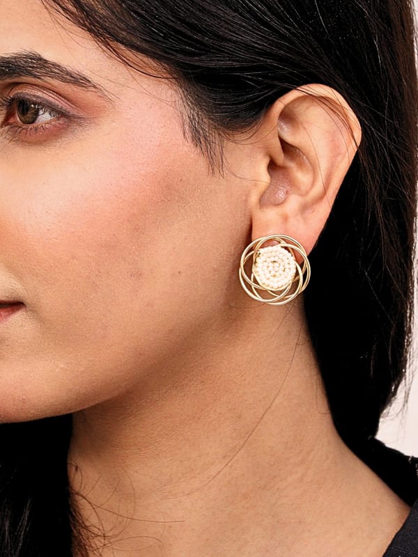 Gul Stud Earrings for Women 18K Gold Plated — Viana Jewels
