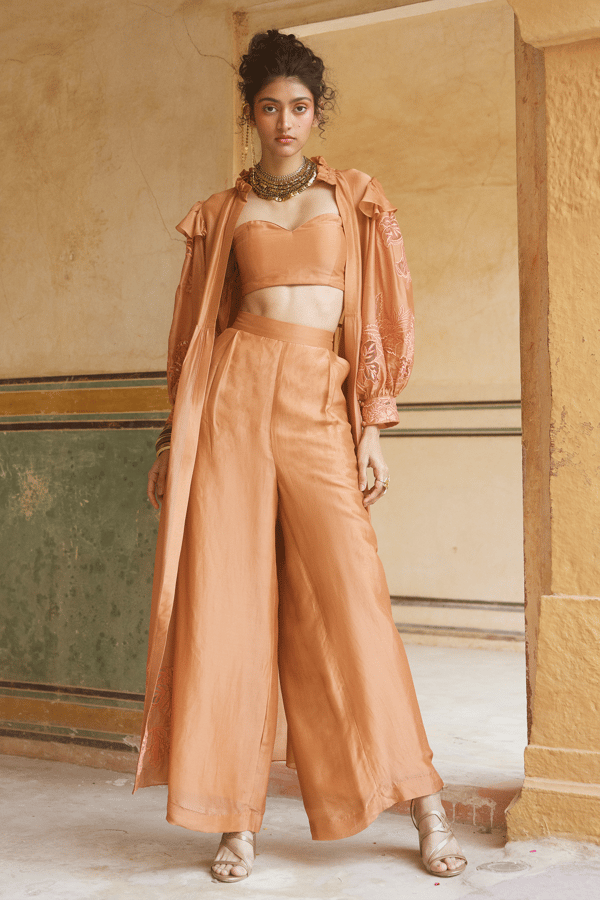 Anastasia Jacket Set � Peach — Paulmi and Harsh