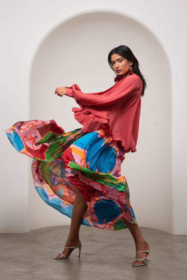 Sena Gathered Top & Skirt — ADVAIT