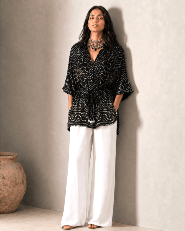 Mixology Bandhej Kimono Shirt — Mayura Kumar