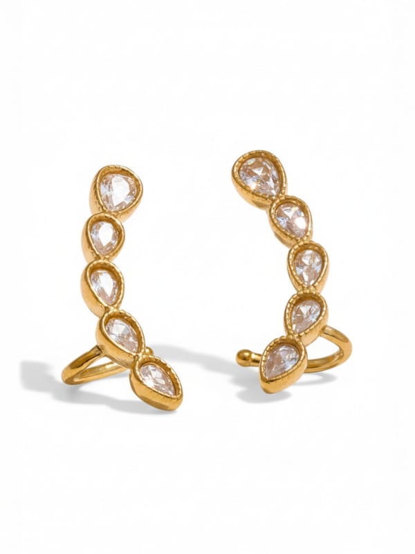 Shiny Cubic Zircon Ear Studs — Cao Jewellery