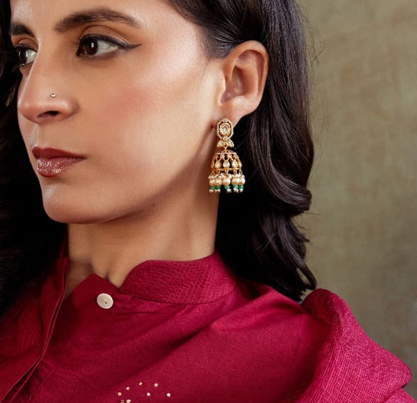 Green Jhumar Earring — Kesya