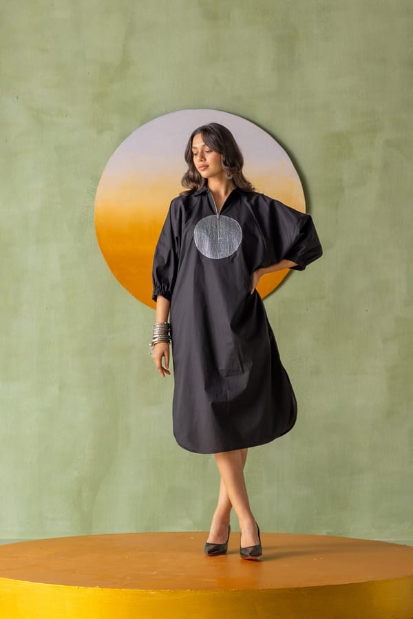 Dia Zipper Dress Circle Wave — Eko Clothing