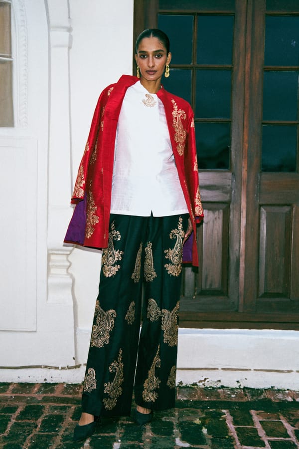 Embroidered Shirt and Wide-Leg Pant Co-ord Set — Dash and Dot