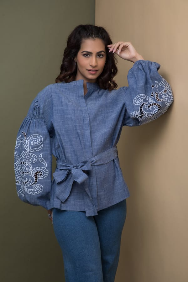 Camilla Shirt Indigo — Rhe-Ana