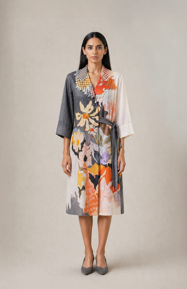 Ikat Cutwork Wrap Dress — CLOS