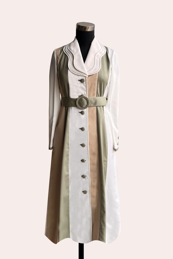Colorblock Belted Longline Trench Coat — Our Love