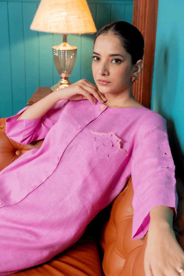 Plum Purple Linen Pa — SIARA WOMEN