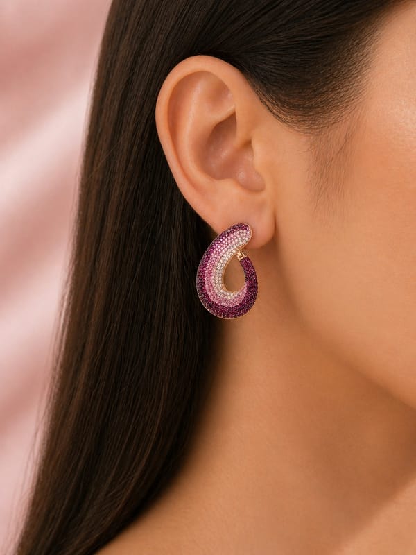 Blush Ombre Oval Hoops — SilvPop Jewels