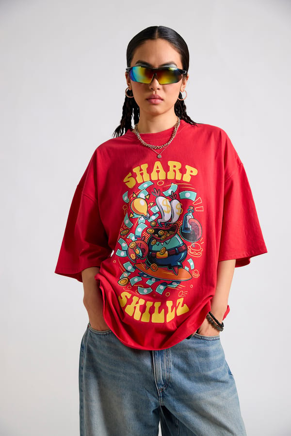 Spongebob:Sharp Skillz Oversized T-shirt — The Clothing Factory