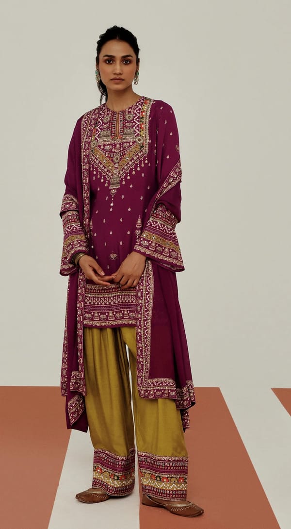 The Archival Plum Suit Set — Basanti Kapde aur Koffee