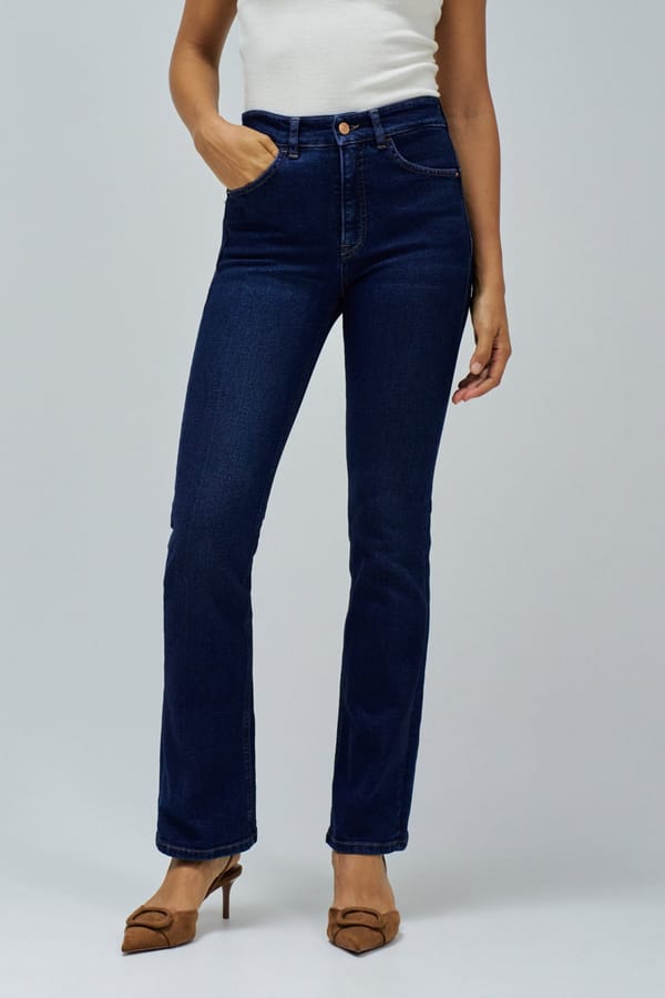 Dark Blue High-Rise Bootcut Jeans — SALSA JEANS