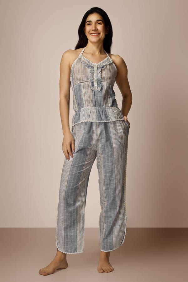 Hana, Net-Back Pyjama Suit — After Dark