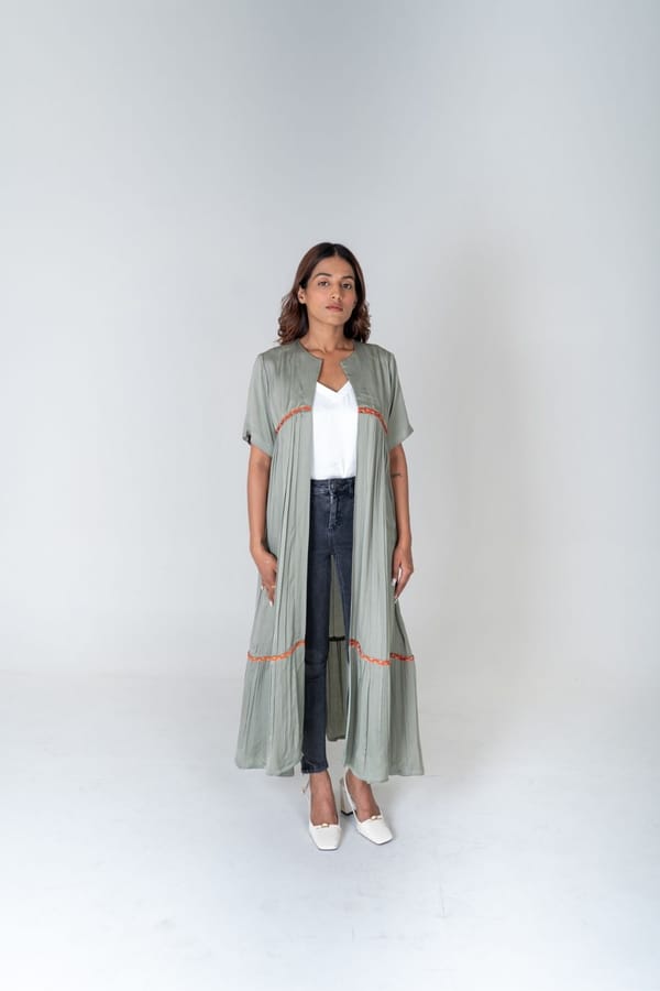 Braided Gather Long Cape — Neora