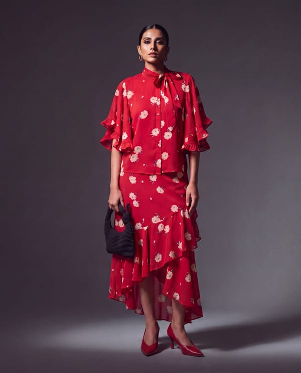 Aira Top & Naaz Ruffle Skirt Co-ord Set — Ash and Amber