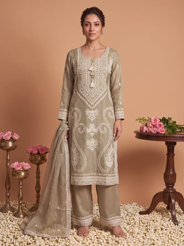 Kurta Pant Dupatta Suit Set — DHARAYA