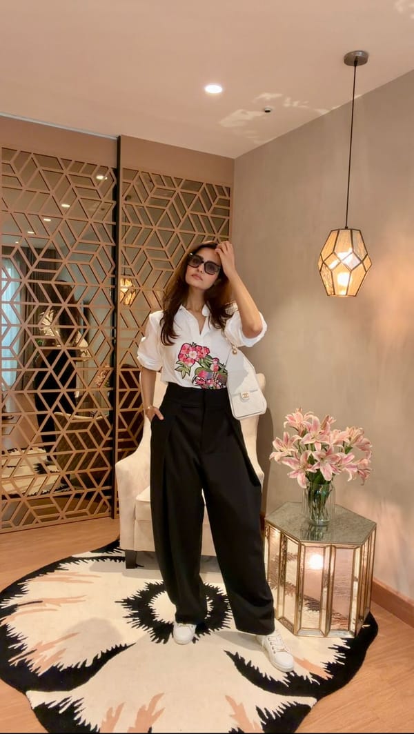Bloomline White Embroidered Shirt — Puja Agarwal