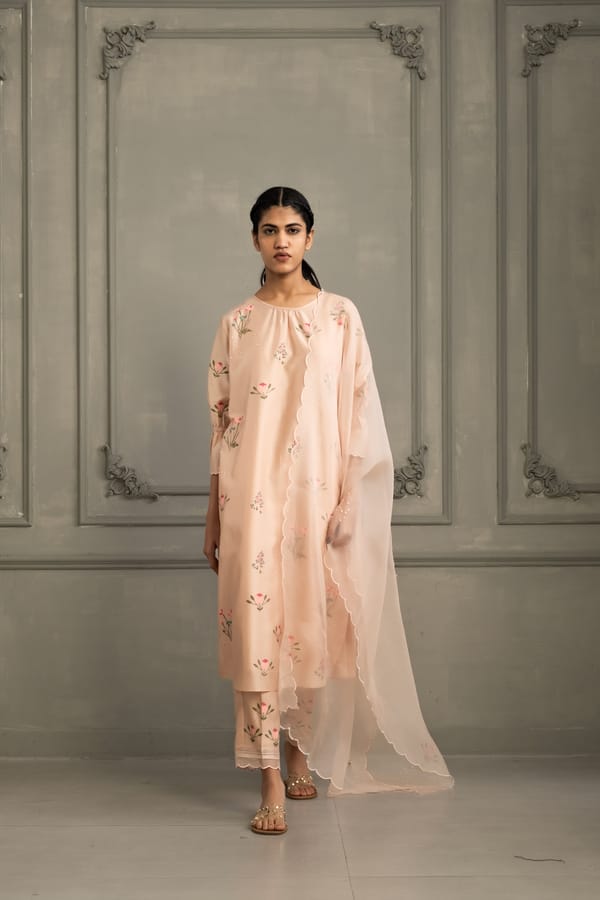 Tunic Set In Silk Chanderi With Dupatta — Arcvsh Pallavi Singh