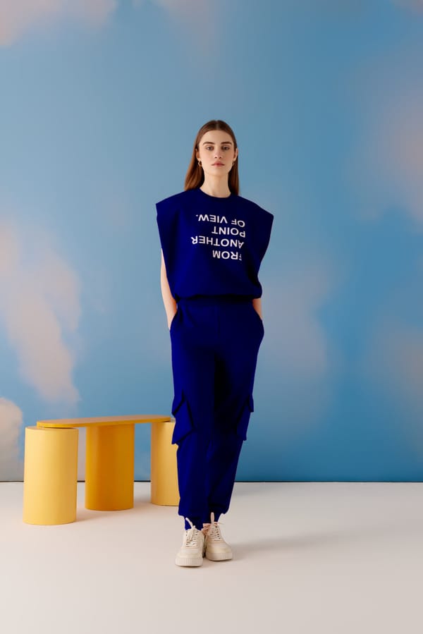Blue Graphic Sleeveless Top and Joggers Co-ord Set — Muvazo