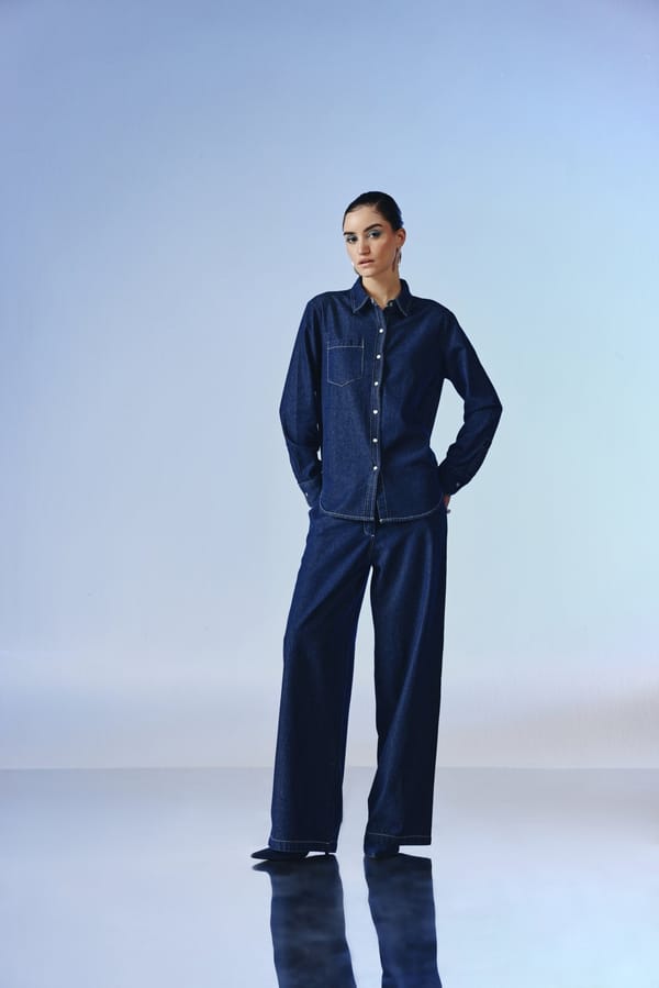 Deep Indigo High-Rise Wide-Leg Denim Jeans — quietBOLD