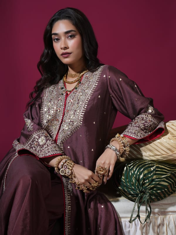 Brown Jacket Kurta Set — KOMAL SHAH