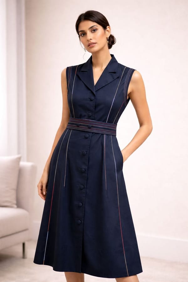 Black Suiting Sleeveless Belted Trench-Style Coat — Our Love