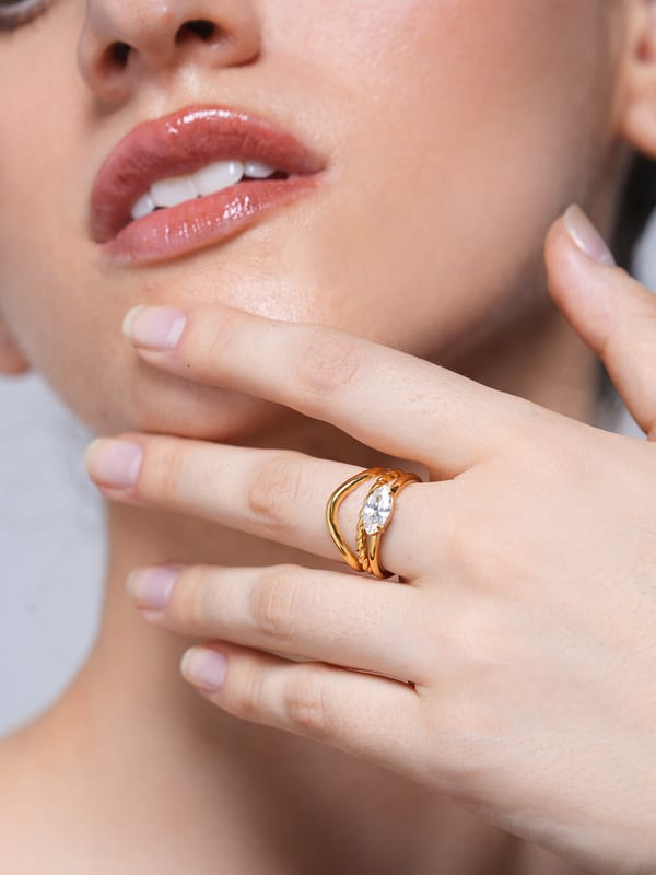 White Diamond Marquise Shaped Diamond Ring — Cao Jewellery