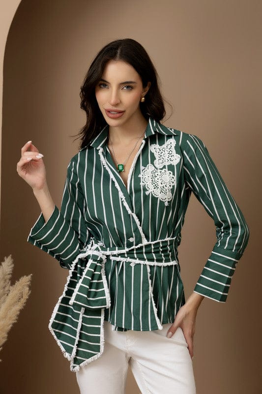 Ivy Wrap Shirt Green — Rhe-Ana
