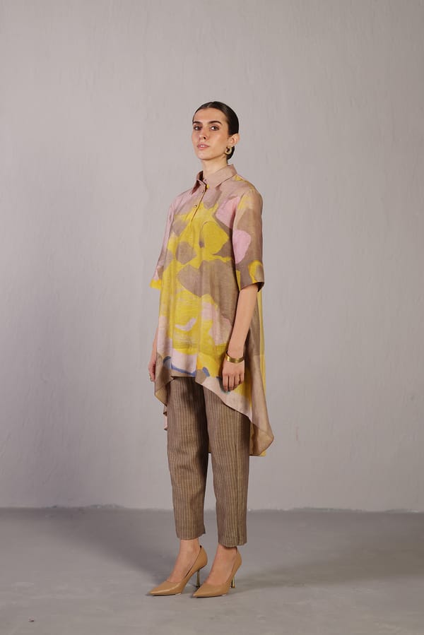 Candy Floss Beige & Yellow Kurta Set — CLOS
