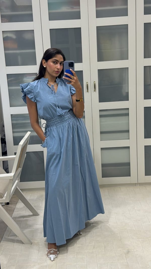 Isha Sutaria in Lane Skirt Co-ord Set — Calling June