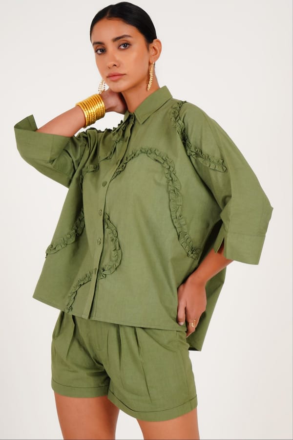 Olive Whisper Trails Co-ord — Western Era