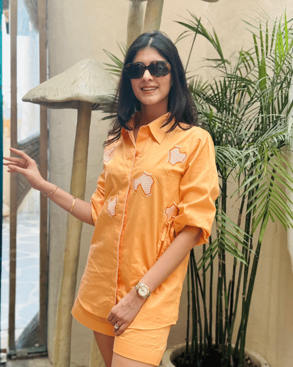 Amber Bloom Orange Shirt — Puja Agarwal