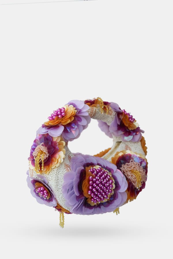 Amethyste Bloom Violet Pearl Bag — Versuhz India