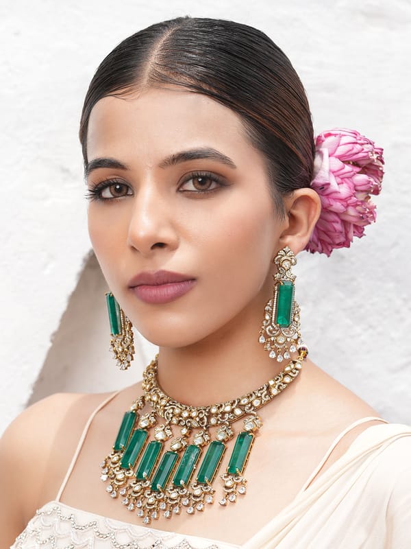 Premium Green Long Doublet Necklace — Cao Jewellery
