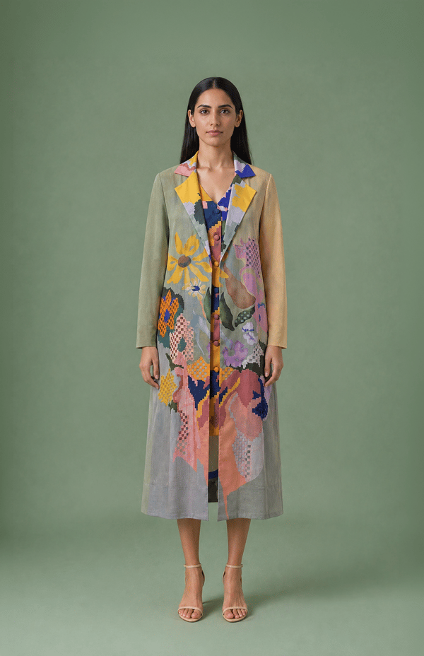 Ikat Cutwork Long Jacket & Dress Set — CLOS