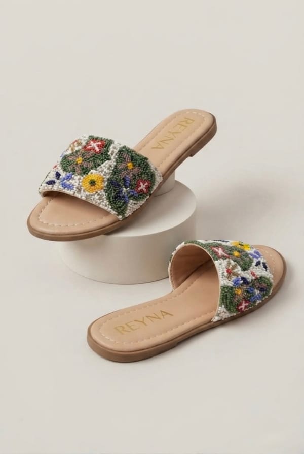 Capri Embroidered Slide — Reyna